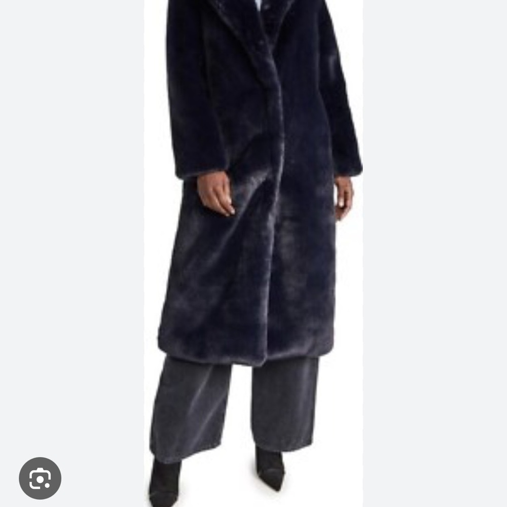 L'AGENCE LIZBETH Ink Blue/Black Teddy Coat Brand New without Tags - Picture 10 of 10